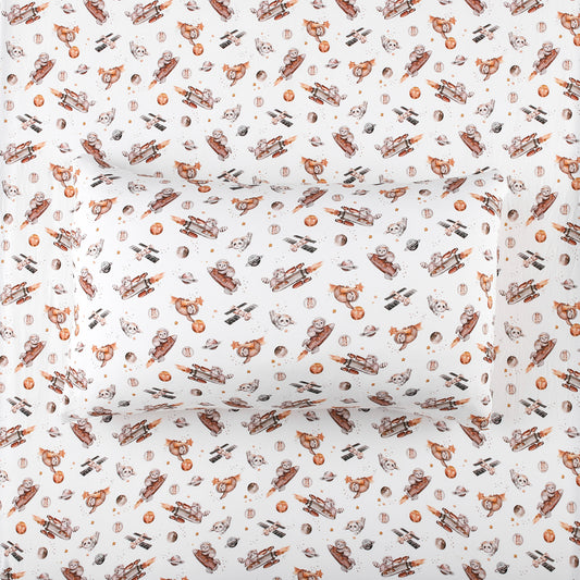 Outersloth (Space) Twin Fitted Sheet and Pillowcase Set BDLJ