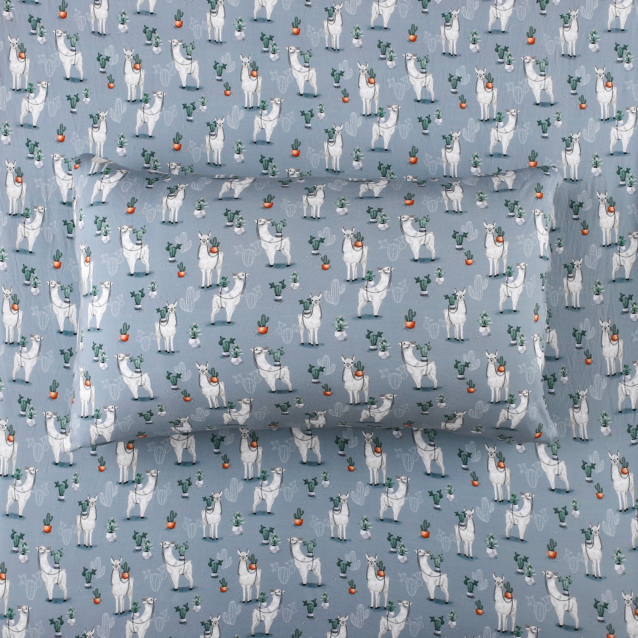 Prickly Llama Twin Fitted Sheet and Pillowcase Set BDLJ