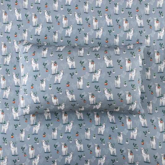 Prickly Llama Twin Fitted Sheet and Pillowcase Set BDLJ