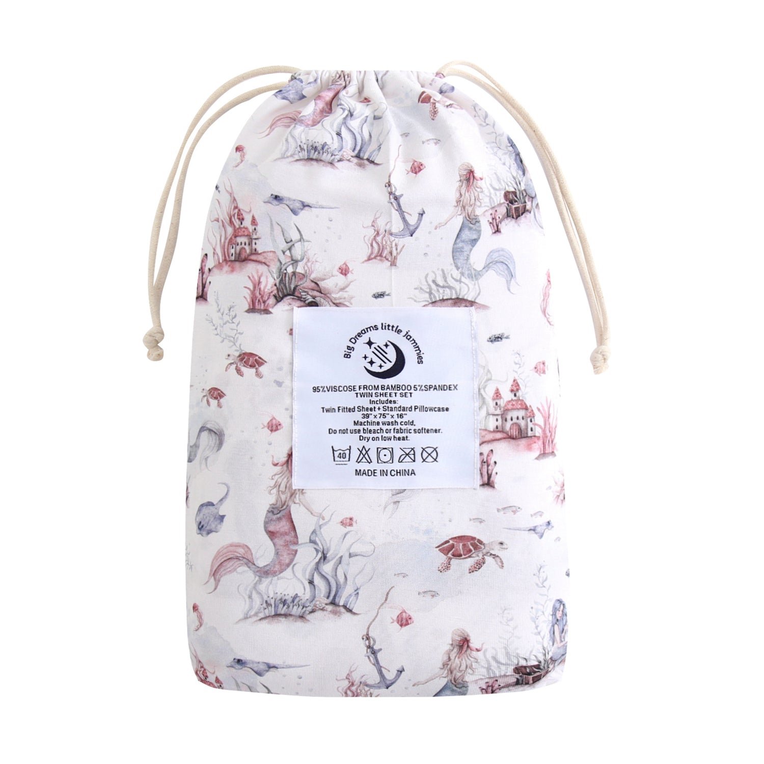 Mermaid Cove Twin Fitted Sheet and Pillowcase Set BDLJ