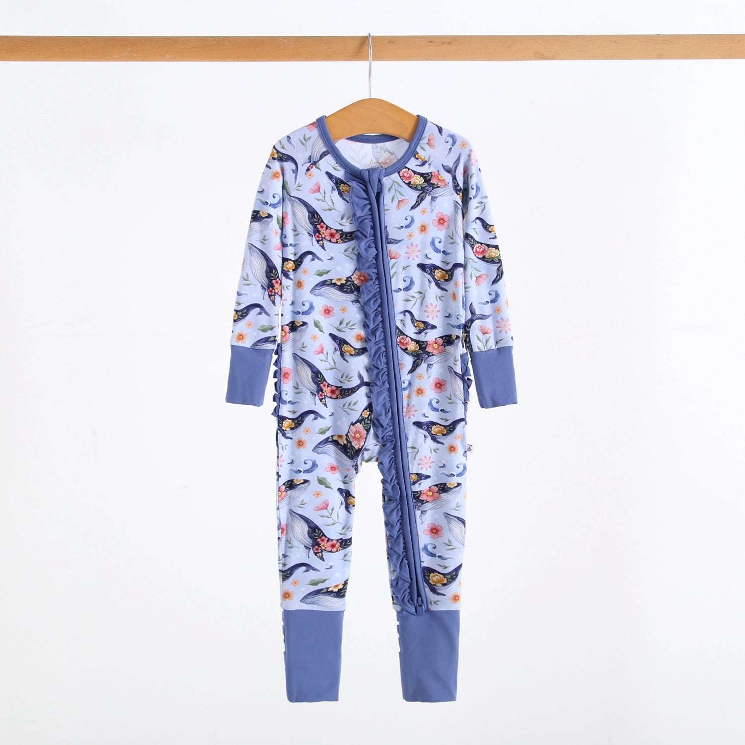 Blooming Whales Ruffle Romper