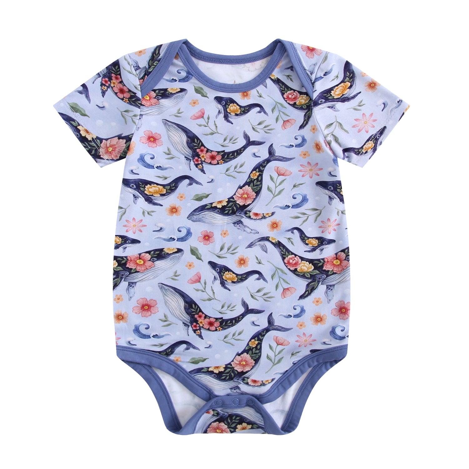 Blooming Whales Short Sleeve Bodysuit