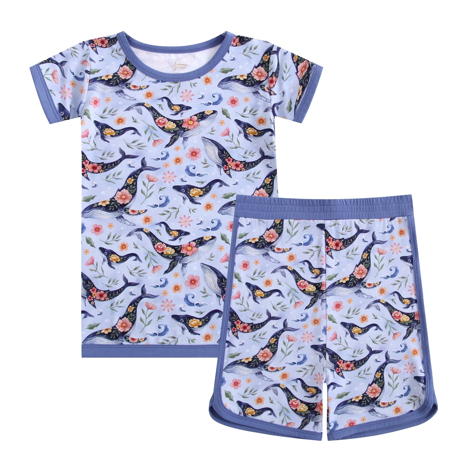 Blooming Whales Short Pajama Set