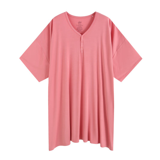 Coral Pink Solid Women's Muumuu Lounge Tee (One size Fits XS - XXL)