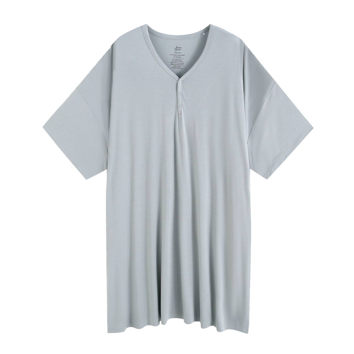 Aqua Grey Solid Women's Muumuu Lounge Tee (One size Fits XS - XXL) - Jammie Session