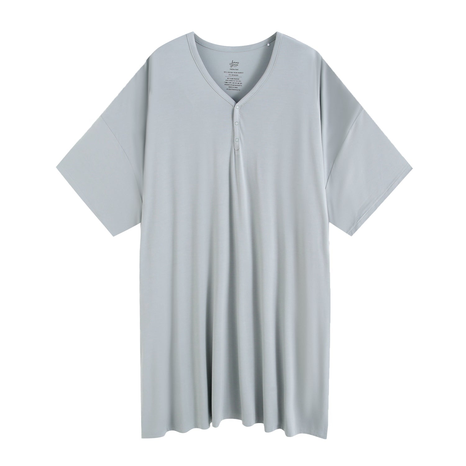 Aqua Grey Solid Women's Muumuu Lounge Tee (One size Fits XS - XXL) - Jammie Session