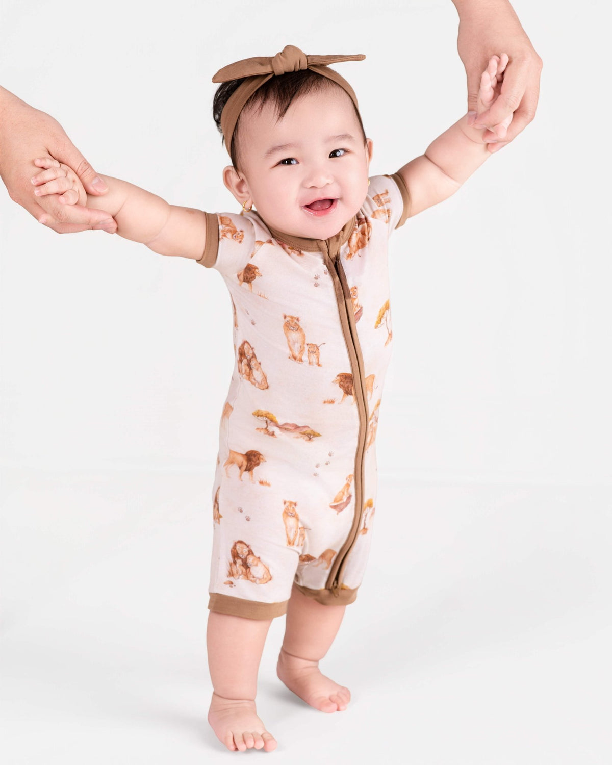 Ari (Lion) TENCEL™ Modal Short Sleeve Romper - Jammie Session