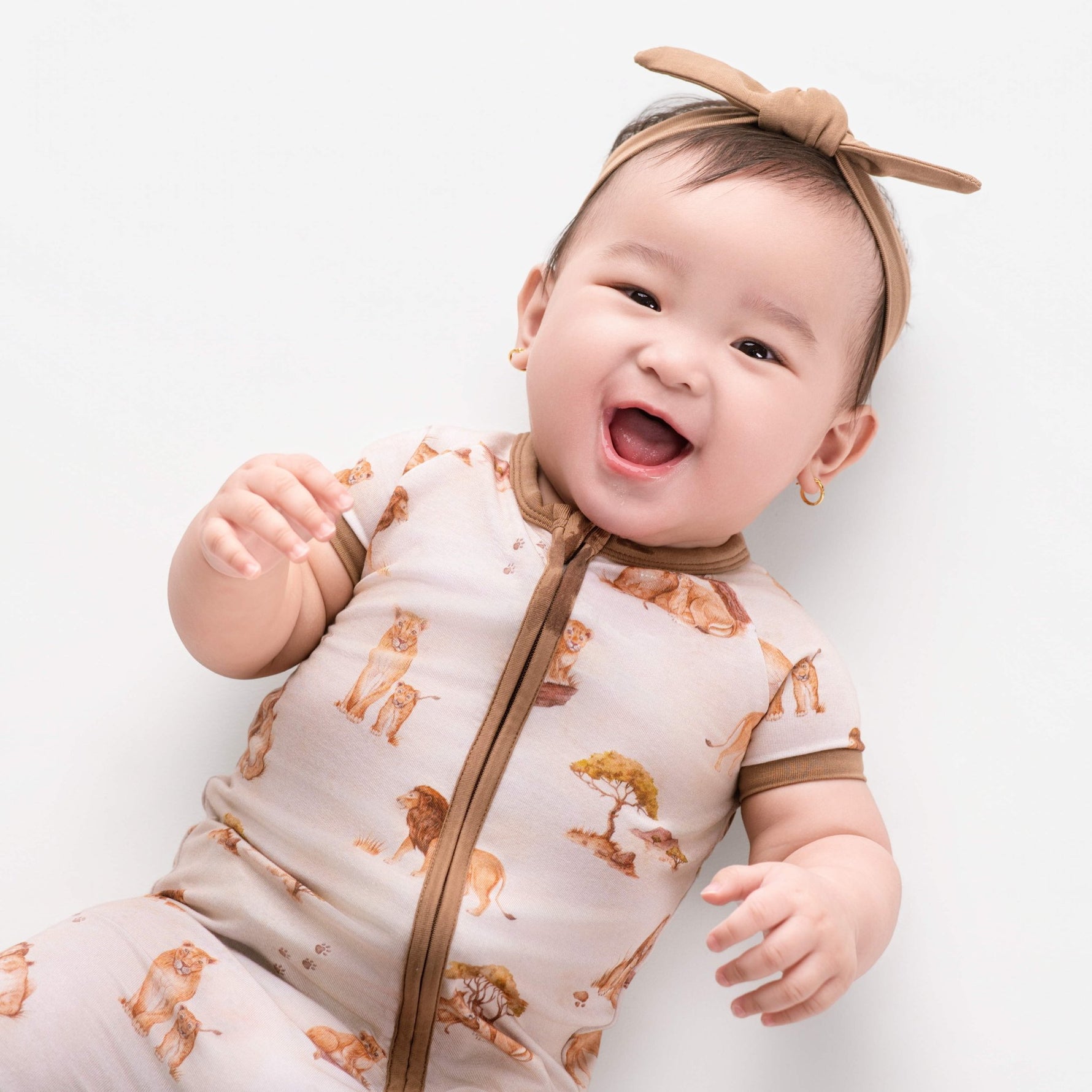 Ari (Lion) TENCEL™ Modal Short Sleeve Romper - Jammie Session