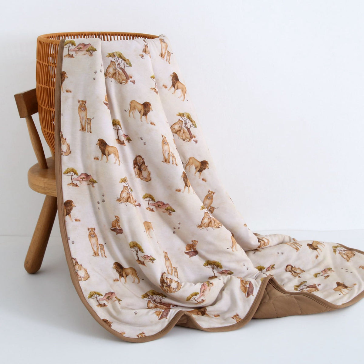 Ari (Lion) TENCEL™ Modal Toddler Quilted Blanket - Jammie Session