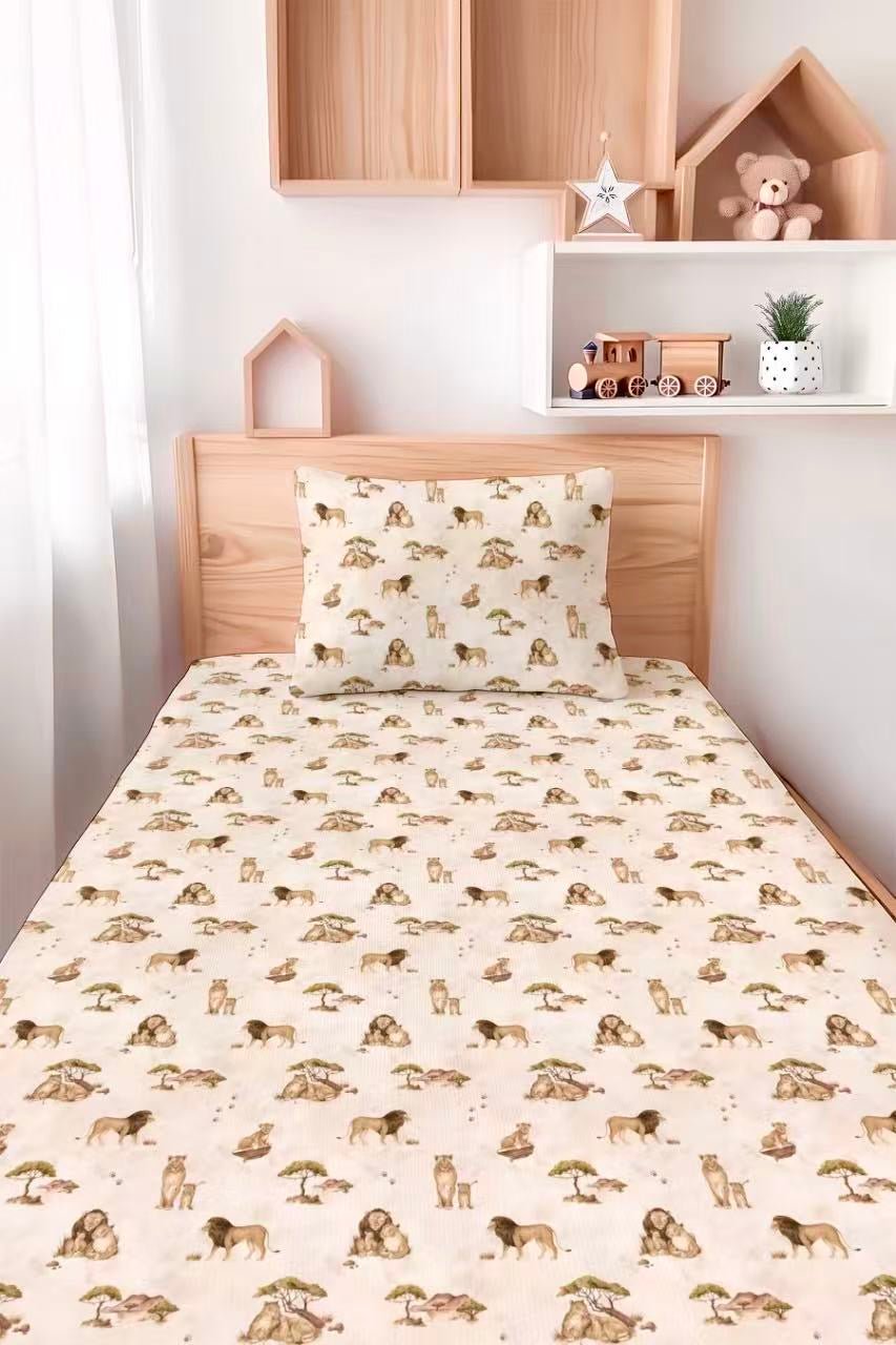 Ari (Lion) TENCEL™ Modal Twin Fitted Sheet and Pillowcase Set - Jammie Session