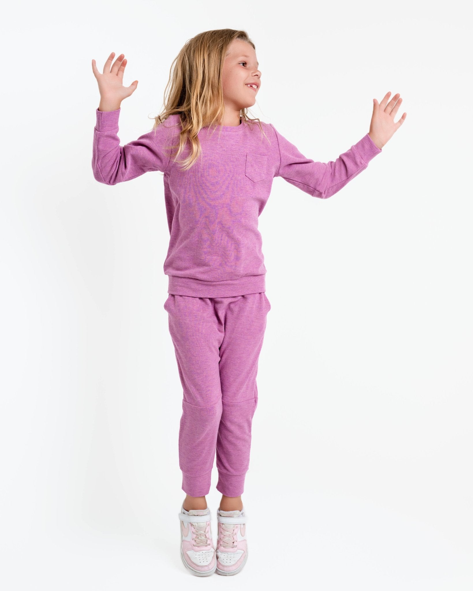 Bamboo Waffle Kids' Jogger Set - Line Dry Only - Jammie Session