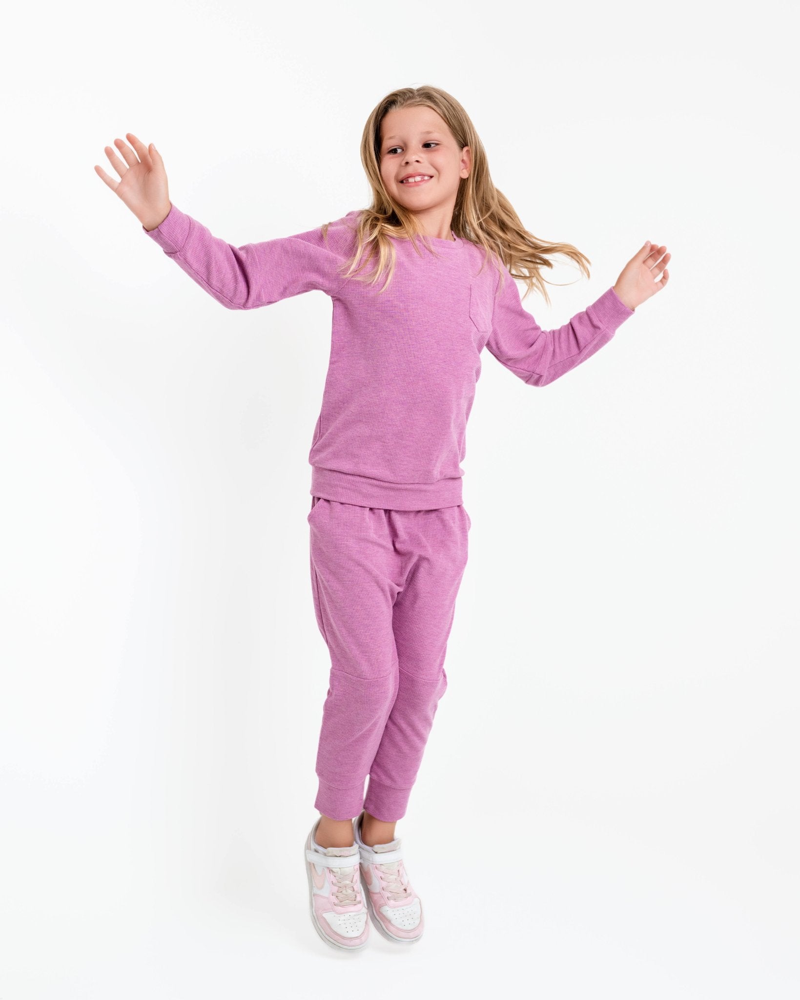 Bamboo Waffle Kids' Jogger Set - Line Dry Only - Jammie Session