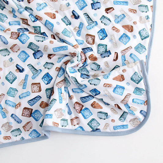 Block Party (Blue) Toddler Quilted Blanket BDLJ - Jammie Session