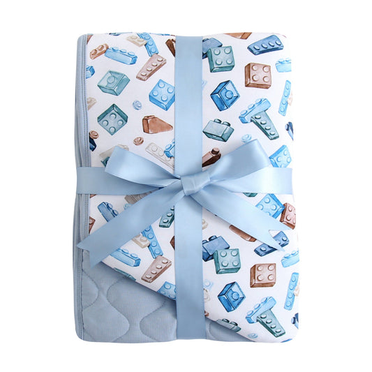 Block Party (Blue) Toddler Quilted Blanket BDLJ - Jammie Session