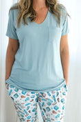 Load image into Gallery viewer, Block Party (Blue) Women's Solid Short Sleeve T-shirt BDLJ - Jammie Session
