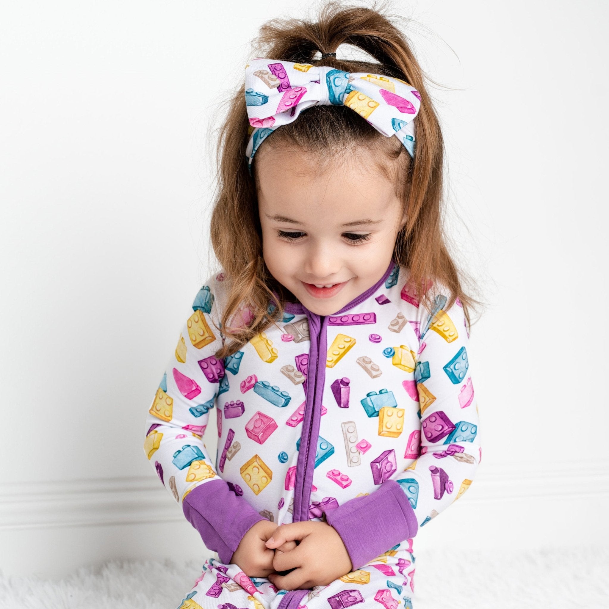 Block Party (Purple) Romper BDLJ - Jammie Session