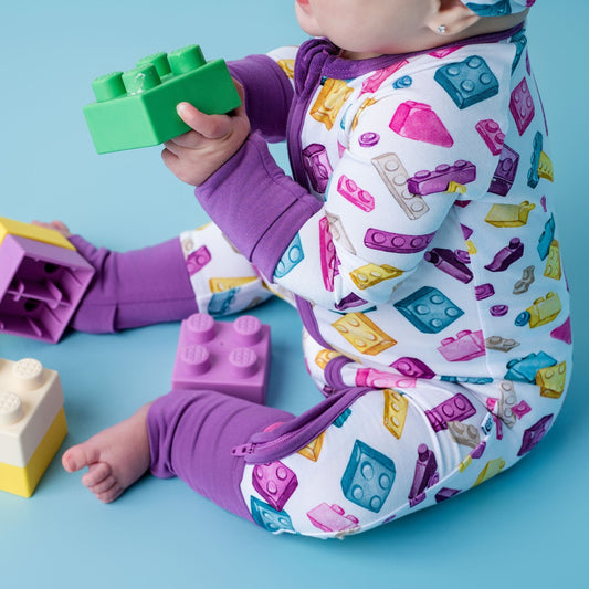 Block Party (Purple) Romper BDLJ - Jammie Session