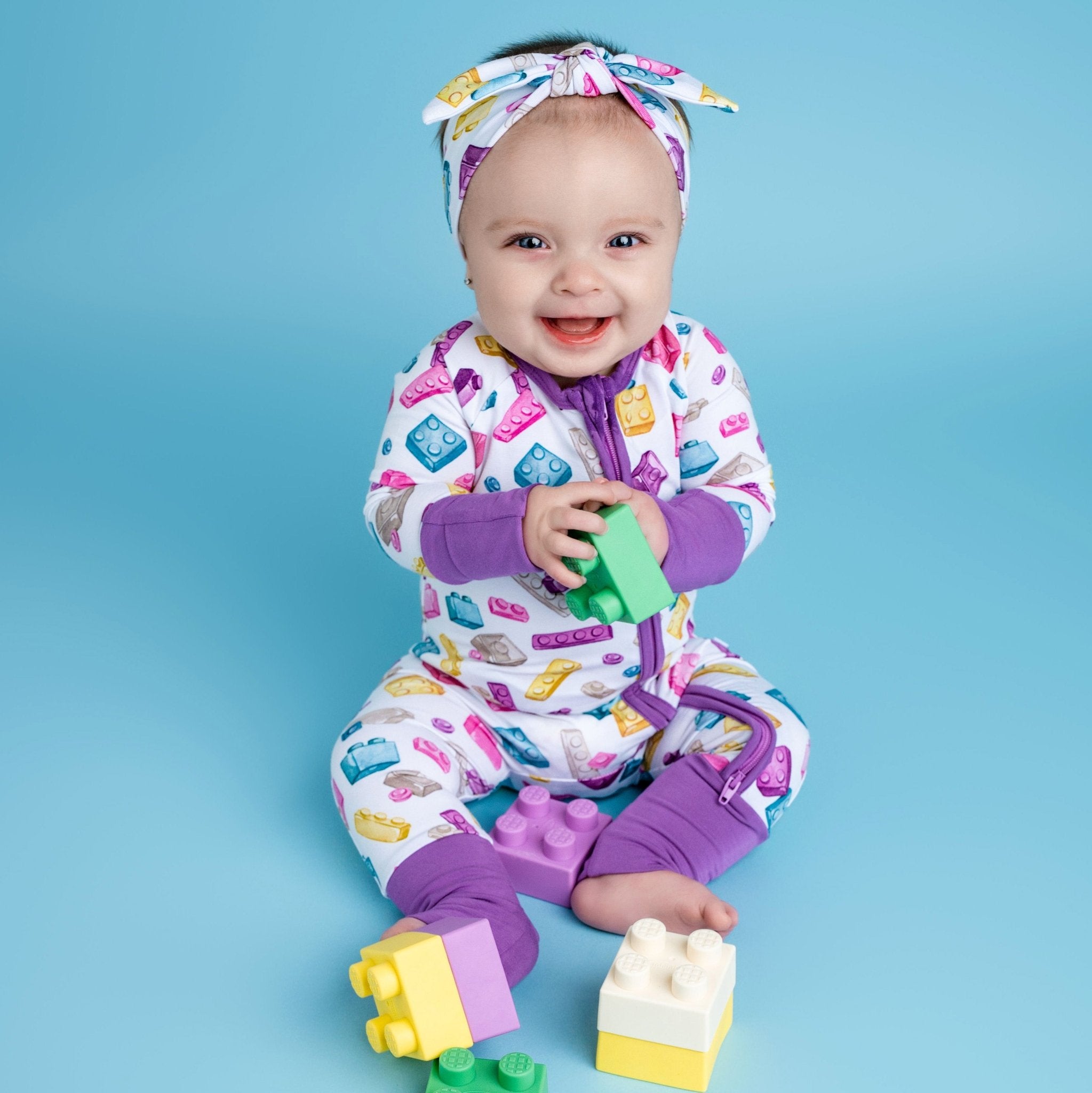 Block Party (Purple) Romper BDLJ - Jammie Session