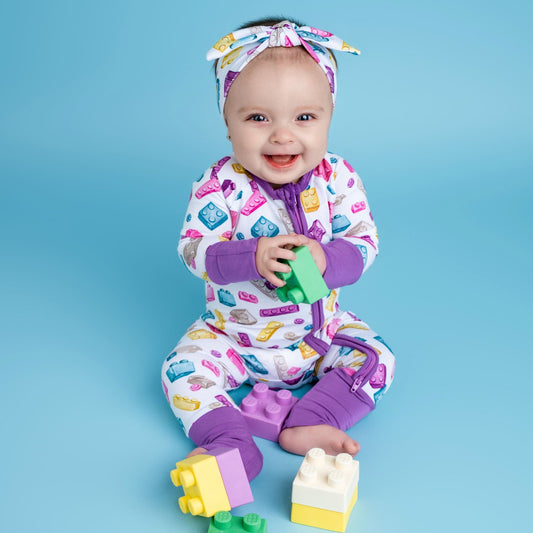 Block Party (Purple) Romper BDLJ - Jammie Session