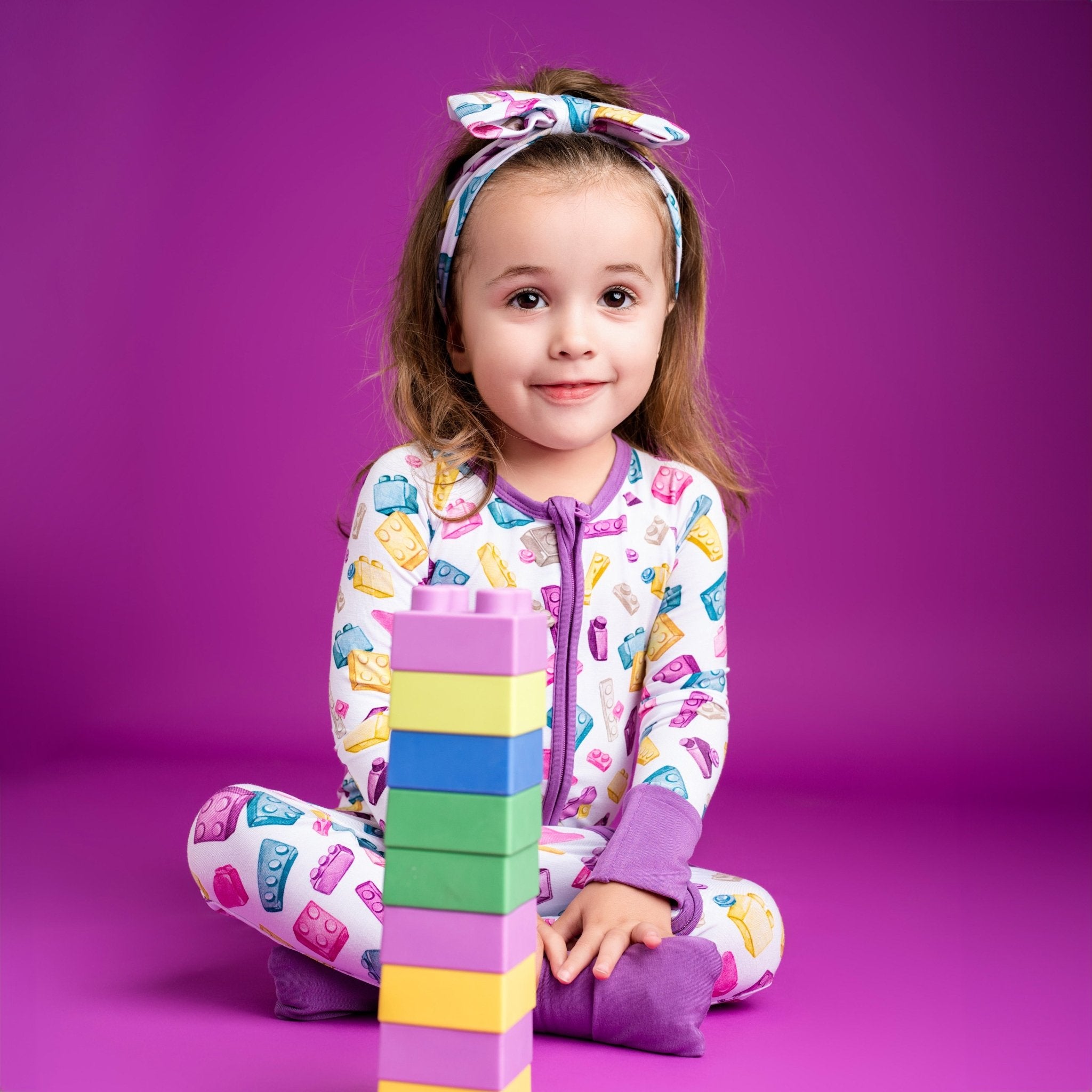 Block Party (Purple) Romper BDLJ - Jammie Session
