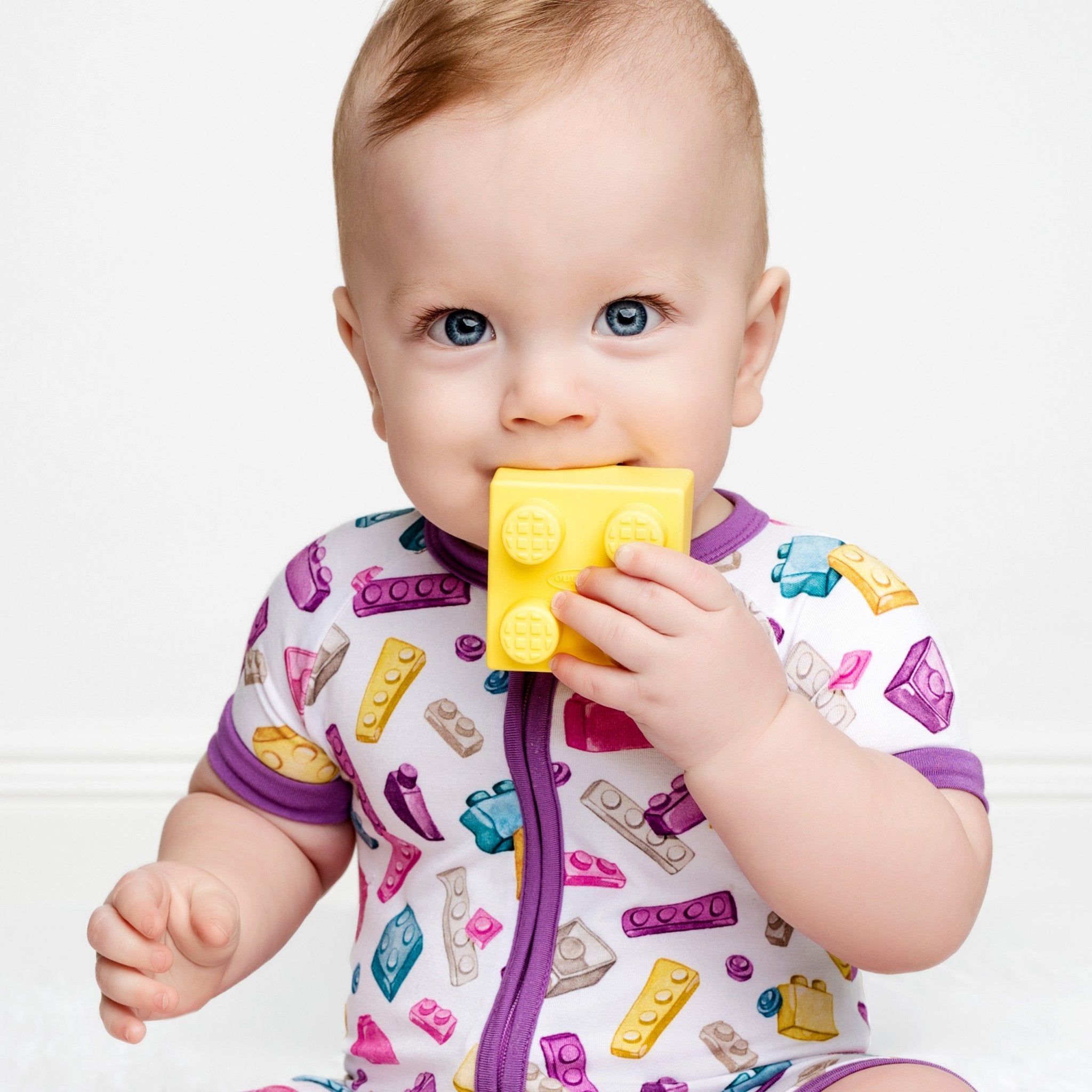 Block Party (Purple) Short Sleeve Romper BDLJ - Jammie Session