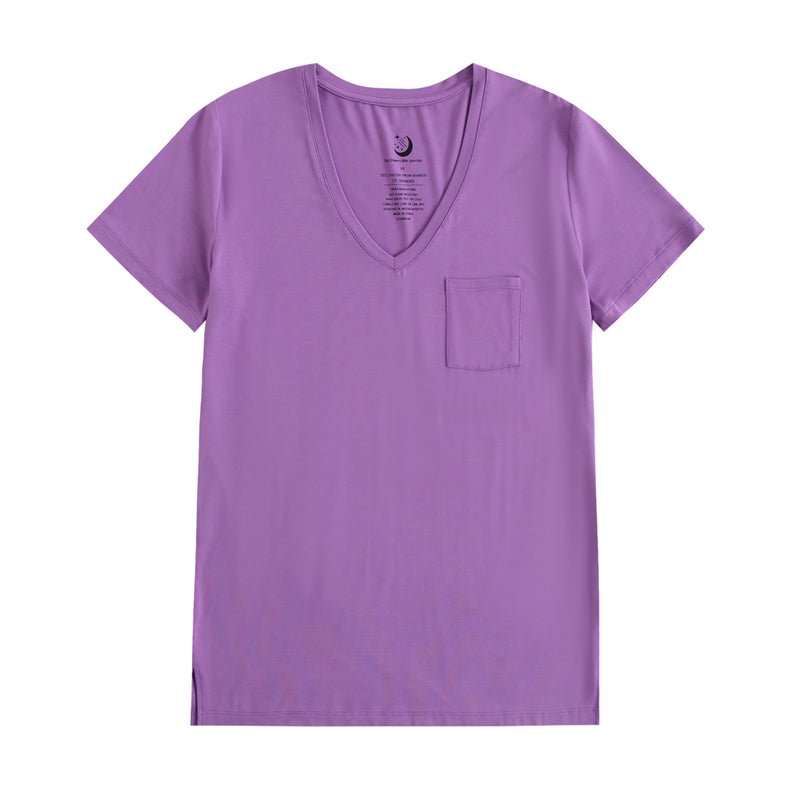 Block Party (Purple) Women's Solid Short Sleeve T-shirt BDLJ - Jammie Session