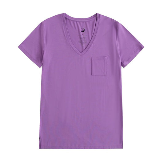 Block Party (Purple) Women's Solid Short Sleeve T-shirt BDLJ - Jammie Session