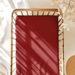 Burgundy Crib Sheet - Jammie Session