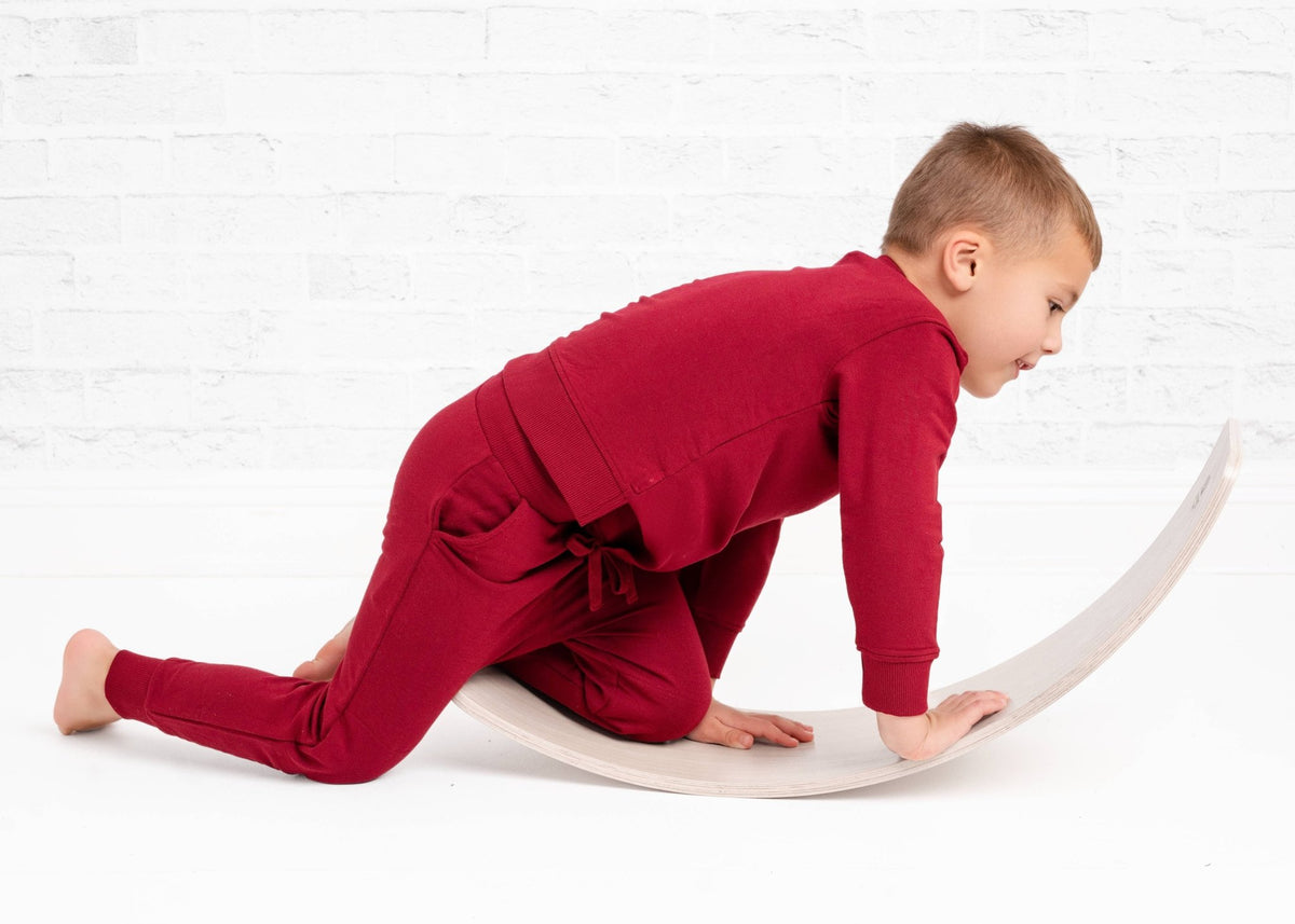 Burgundy Kids Jogger Set - Jammie Session