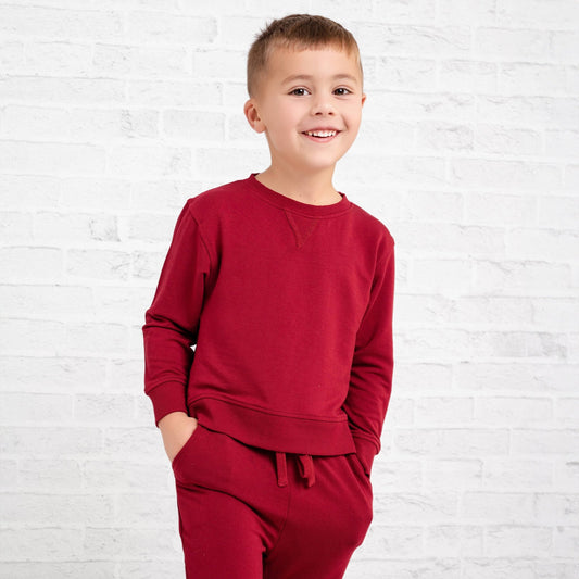 Burgundy Kids Jogger Set - Jammie Session