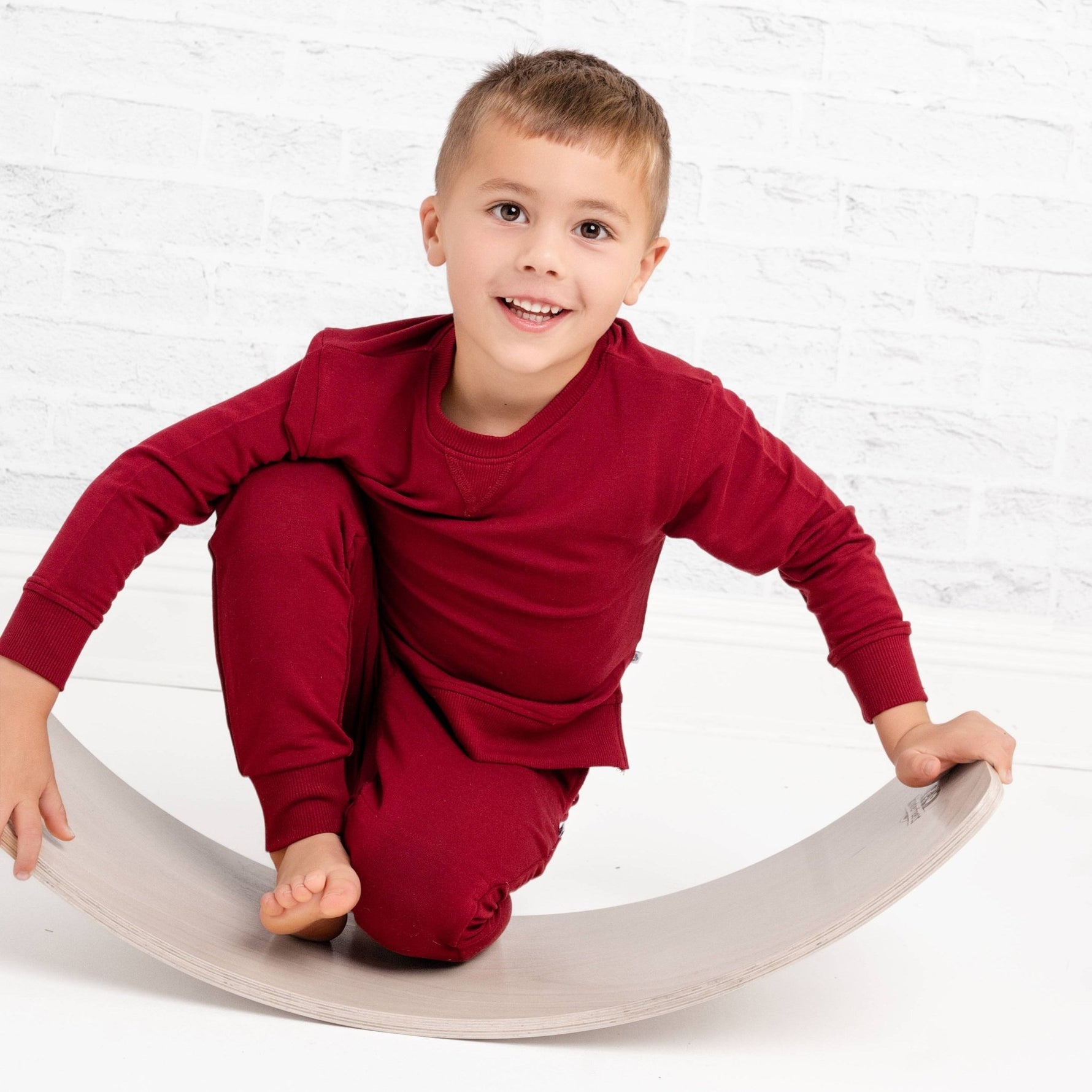 Burgundy Kids Jogger Set - Jammie Session