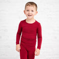 Load image into Gallery viewer, Burgundy Long Sleeve PJ's - Jammie Session

