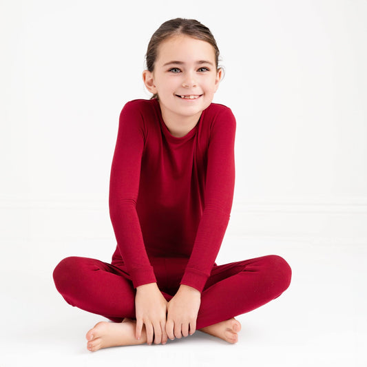 Burgundy Long Sleeve PJ's - Jammie Session
