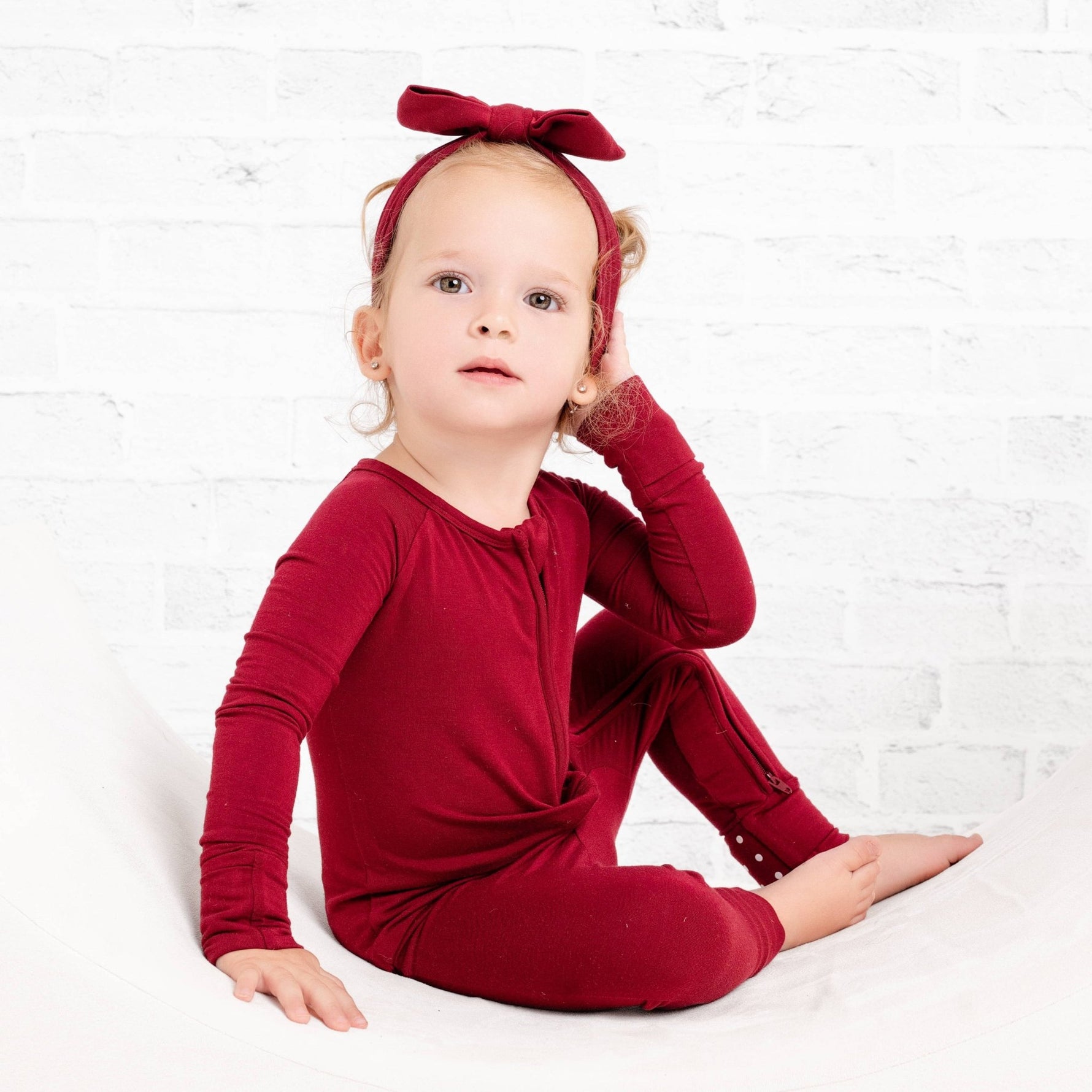Burgundy Romper - Jammie Session