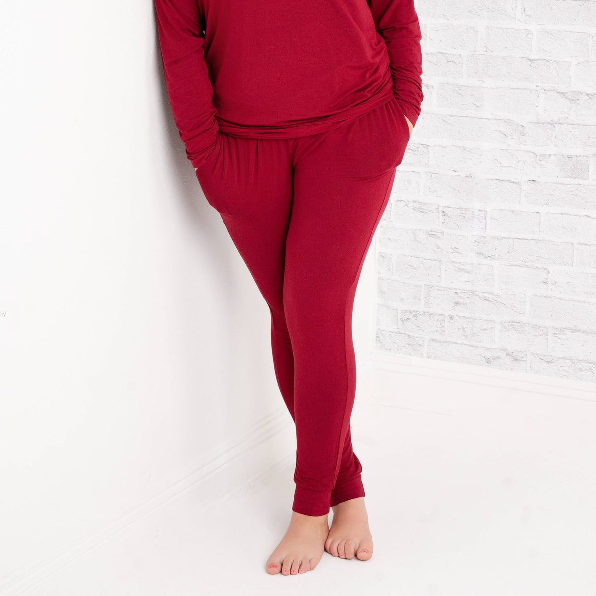 Burgundy Women's Jogger Pants - Jammie Session