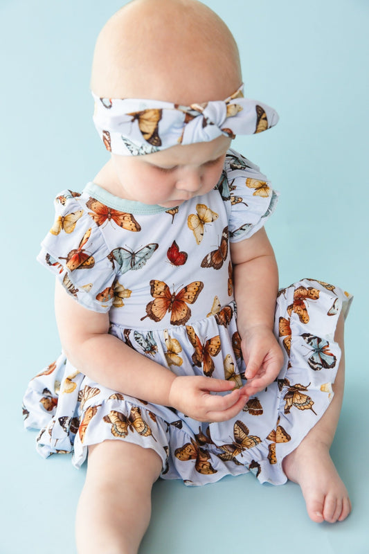 Butterfly Kisses Bodysuit Twirl Dress - Jammie Session