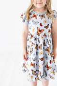 Load image into Gallery viewer, Butterfly Kisses Short Sleeve Big Kid Twirl Dress - Jammie Session
