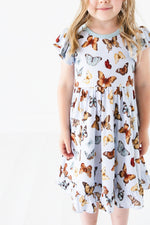 Butterfly Kisses Short Sleeve Big Kid Twirl Dress - Jammie Session