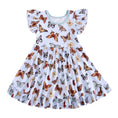 Load image into Gallery viewer, Butterfly Kisses Short Sleeve Big Kid Twirl Dress - Jammie Session
