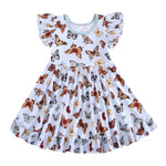 Butterfly Kisses Short Sleeve Big Kid Twirl Dress - Jammie Session