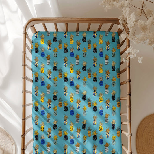 Caught in the Rain (Pineapple) Crib Sheet BDLJ - Jammie Session