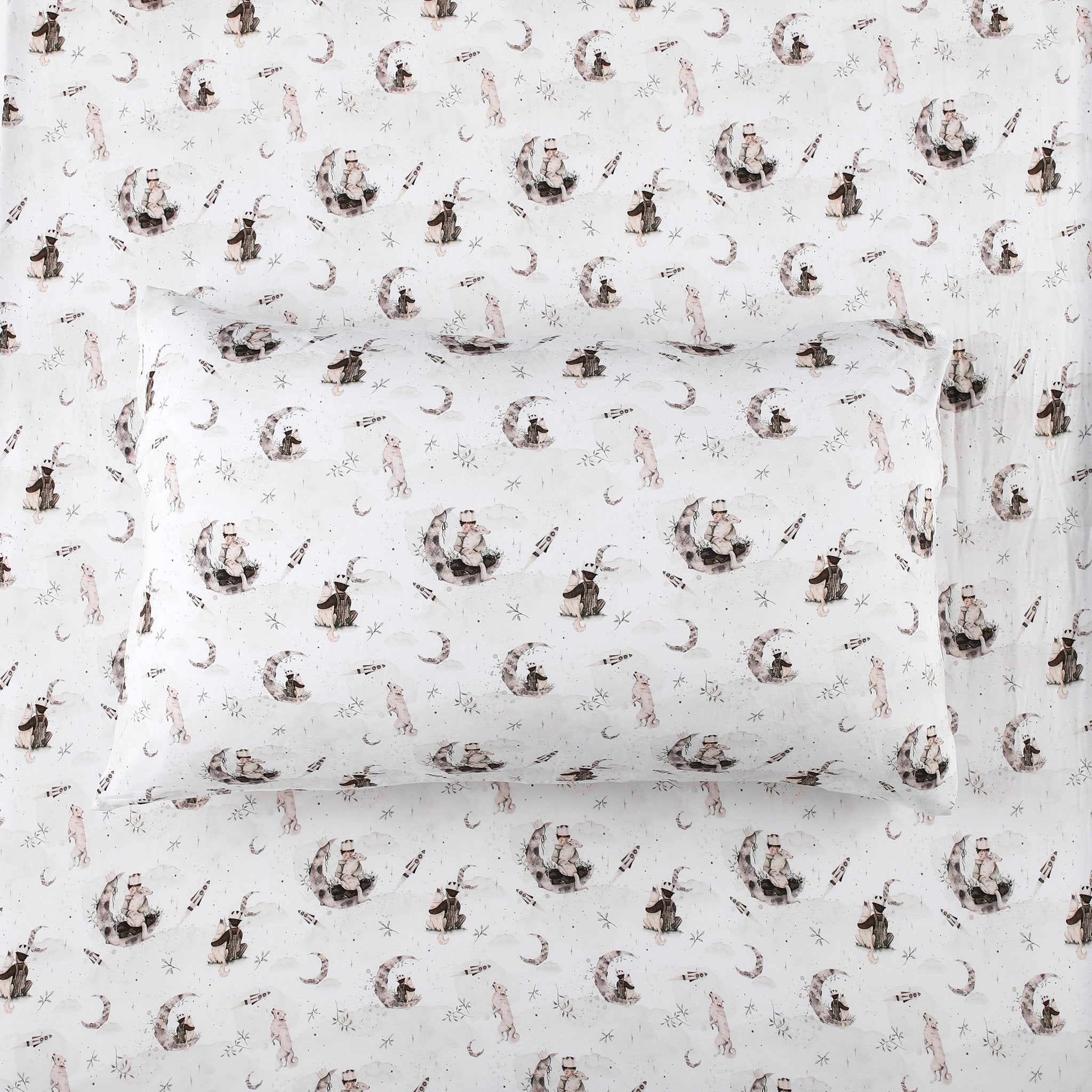 Celestie Bestie Twin Fitted Sheet and Pillowcase Set BDLJ - Jammie Session