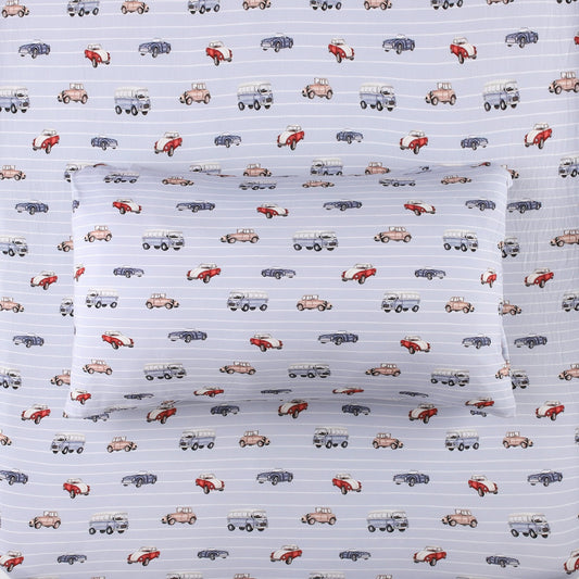 Classic Cruisers (Car) Twin Fitted Sheet and Pillowcase Set BDLJ - Jammie Session