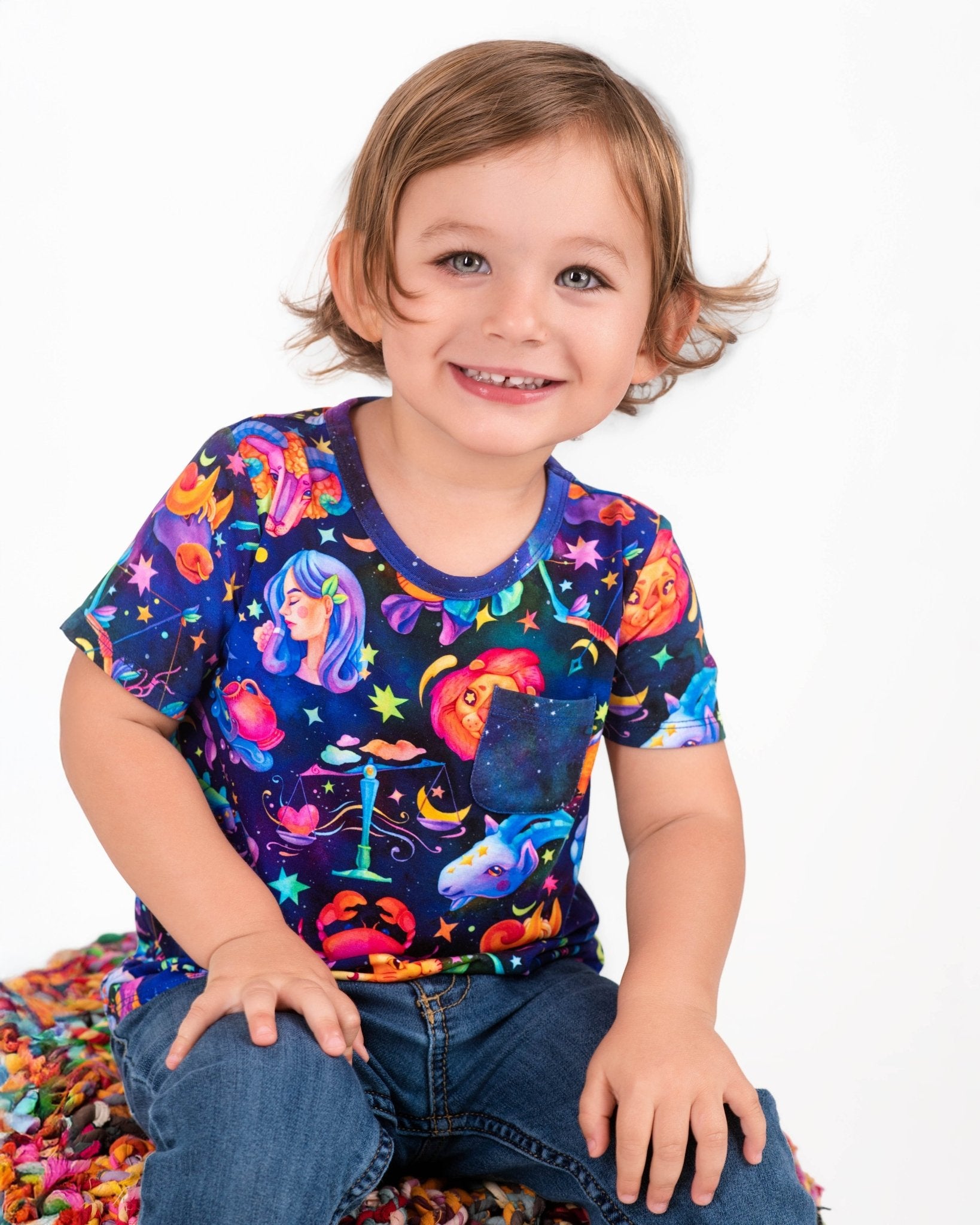 Cosmic Cuddles Zodiac Kids' Short Sleeve T-shirt - Jammie Session
