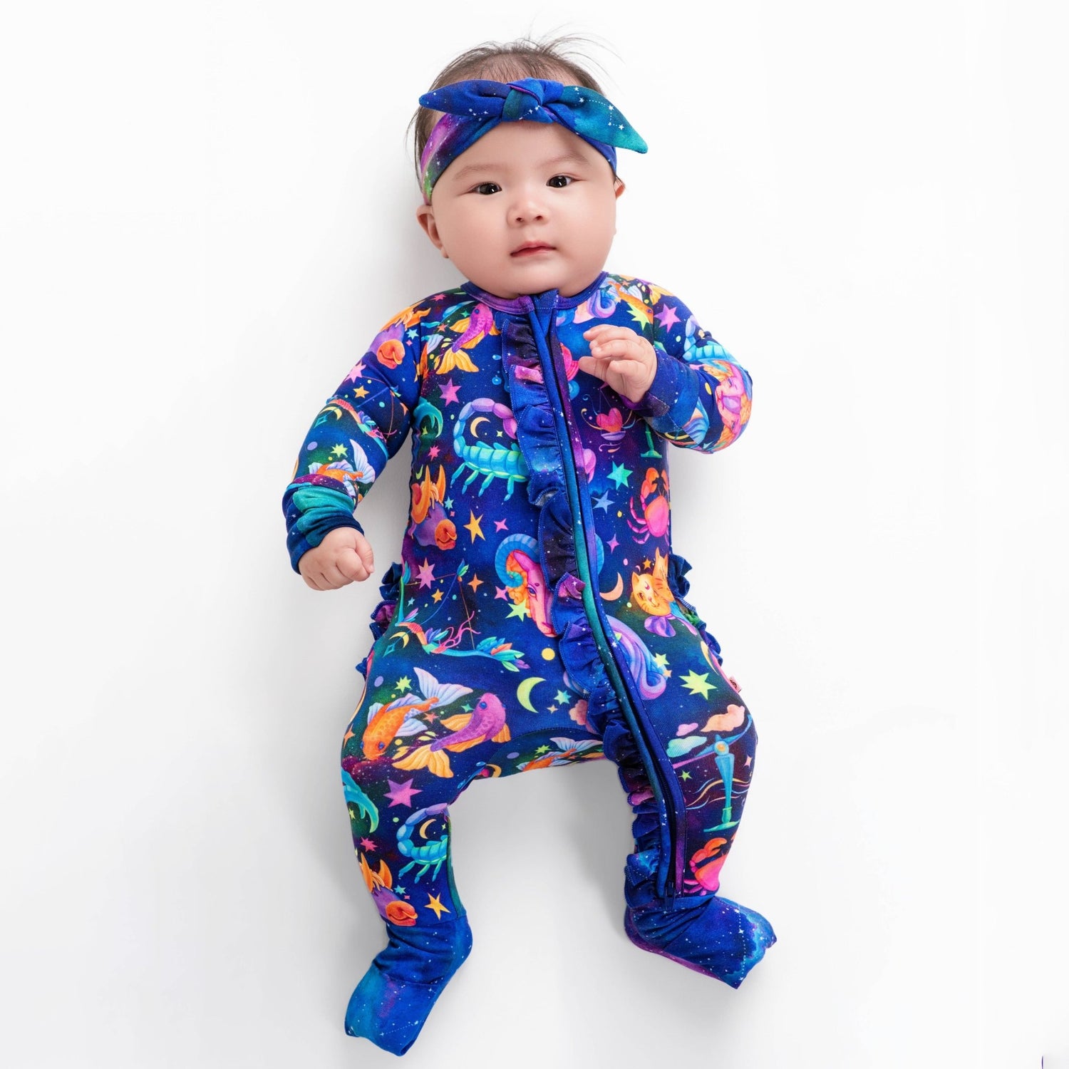 Cosmic Cuddles Zodiac Ruffle Romper - Jammie Session
