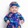 Load image into Gallery viewer, Cosmic Cuddles Zodiac Ruffle Romper - Jammie Session
