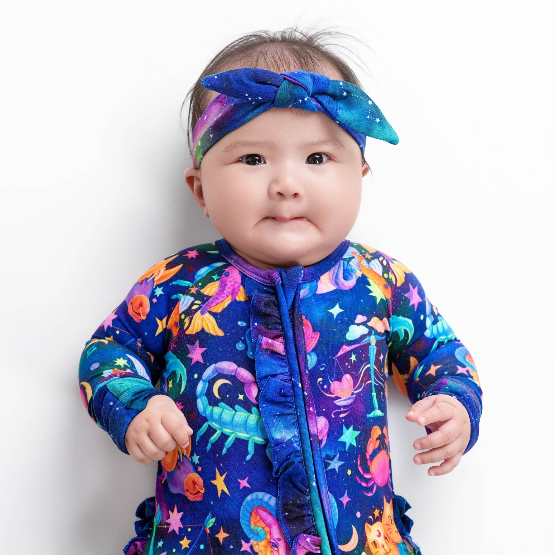 Cosmic Cuddles Zodiac Ruffle Romper - Jammie Session