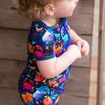 Cosmic Cuddles Zodiac Short Sleeve Romper - Jammie Session