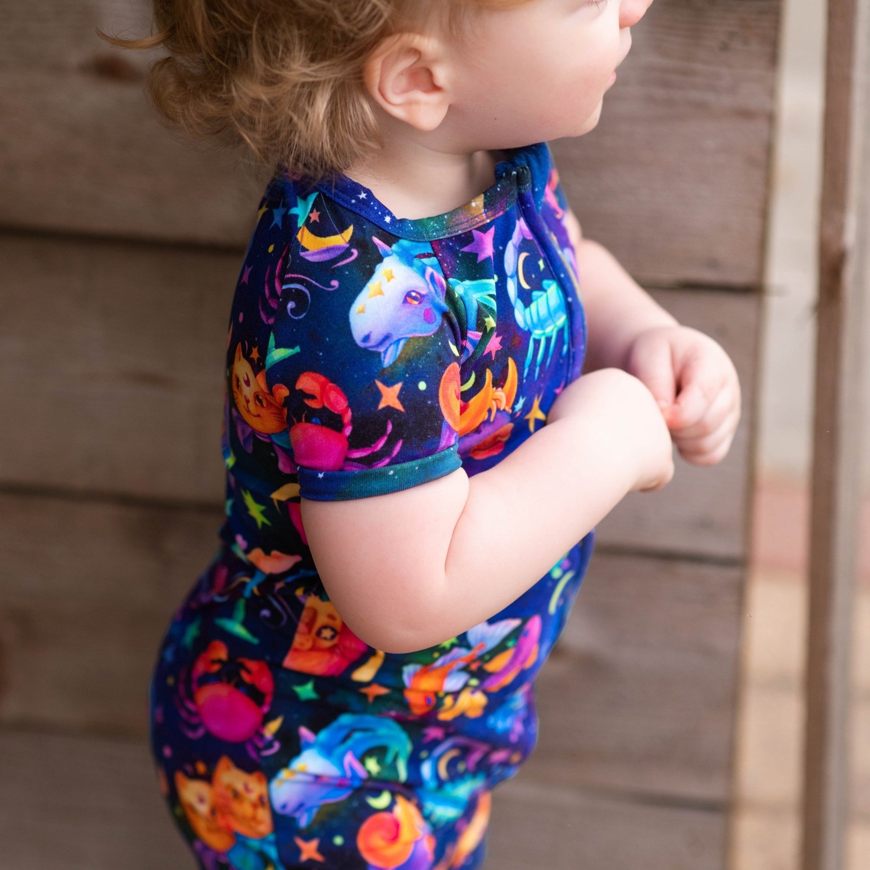 Cosmic Cuddles Zodiac Short Sleeve Romper - Jammie Session