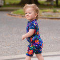 Load image into Gallery viewer, Cosmic Cuddles Zodiac Short Sleeve Romper - Jammie Session
